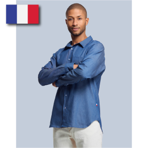 Chemise homme en coton Made in France personnalisable