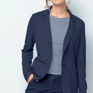 Blazer Manches Longues Boutonné Deux Poches Uni