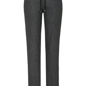 Pantalon Long Taille Moyenne Elastique Cordons Chiné Droit