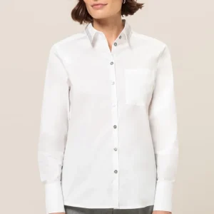 Chemise Manches Longues Boutonné Un Poche Unie