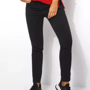 Pantalon Long Taille Moyenne Cinq Poches Skinny Uni