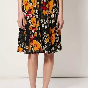 Jupe longueur genoux taille moyenne élastique fluide imprimé