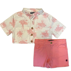 Ens 2pc DENIM PINK VACATION -5 ans