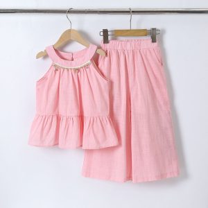 Ensemble pantalon COQUILLAGE ROSE – 10 au 12 ans