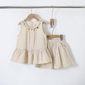 Ensemble short COQUILLAGE ROSE -10 ans