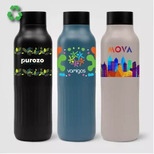 Gourde isotherme en acier inoxydable recyclé personnalisable