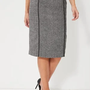 Jupe midi imprimé chevrons détail