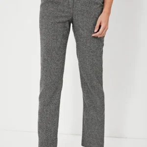 Pantalon long taille moyenne chevron poches italiennes