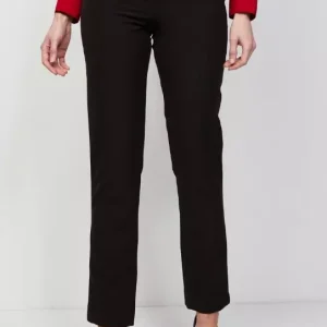 Pantalon long taille moyenne uni