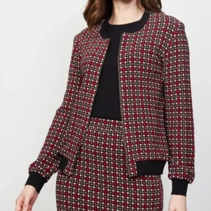 Veste col rond manches longues zippé imprimé