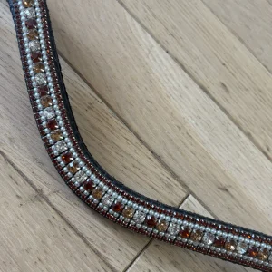 Frontal en strass cognac et perles