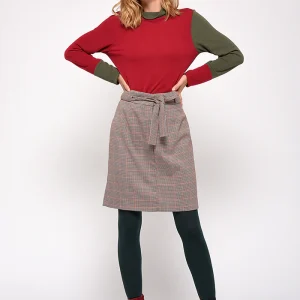 JUPE JDROI CARREAUX ROSE