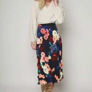 JUPE JINOL FLEURS DHIVER CORAIL