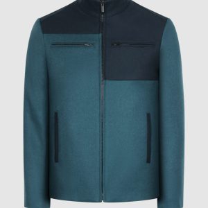 BLOUSON GEOMETRIQUE BLEU