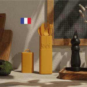 Kit couverts réutilisables recyclés Made in France personnalisable