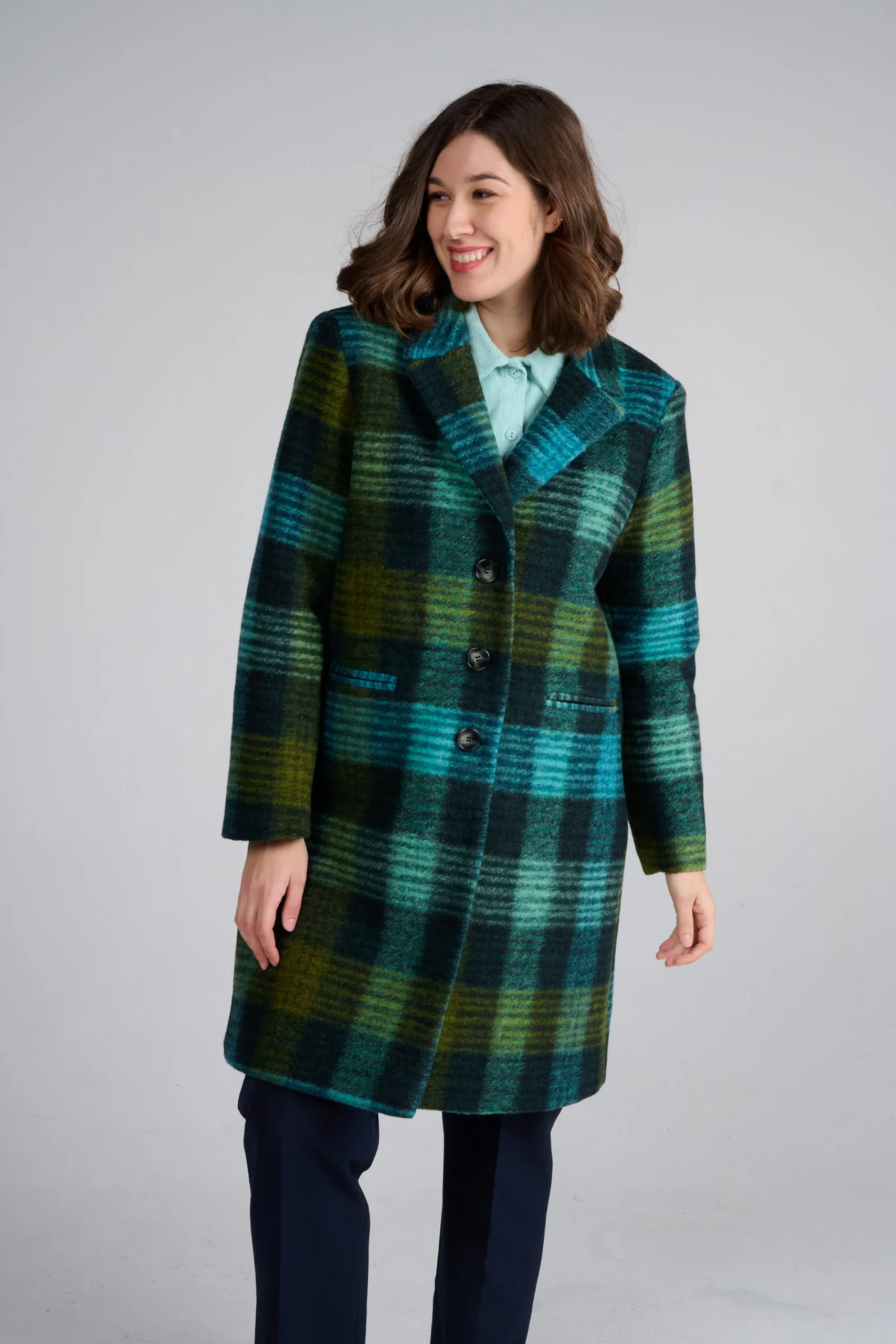 MANTEAU MALO CARREAUX VERT – Image 5