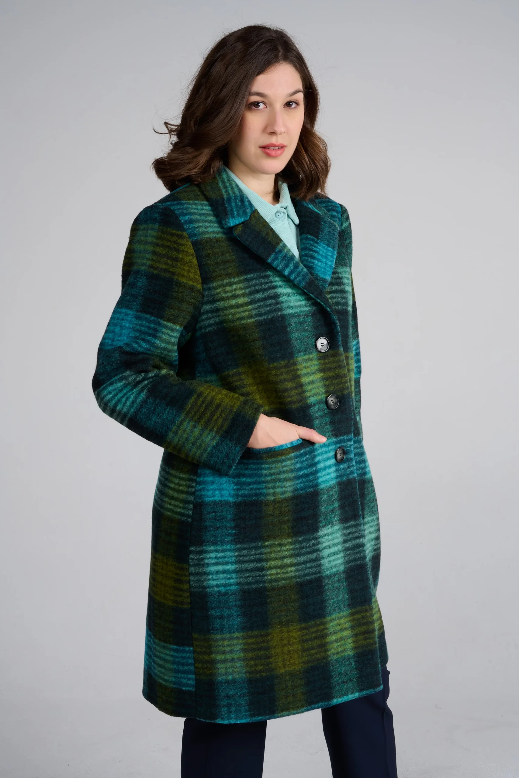 MANTEAU MALO CARREAUX VERT – Image 2