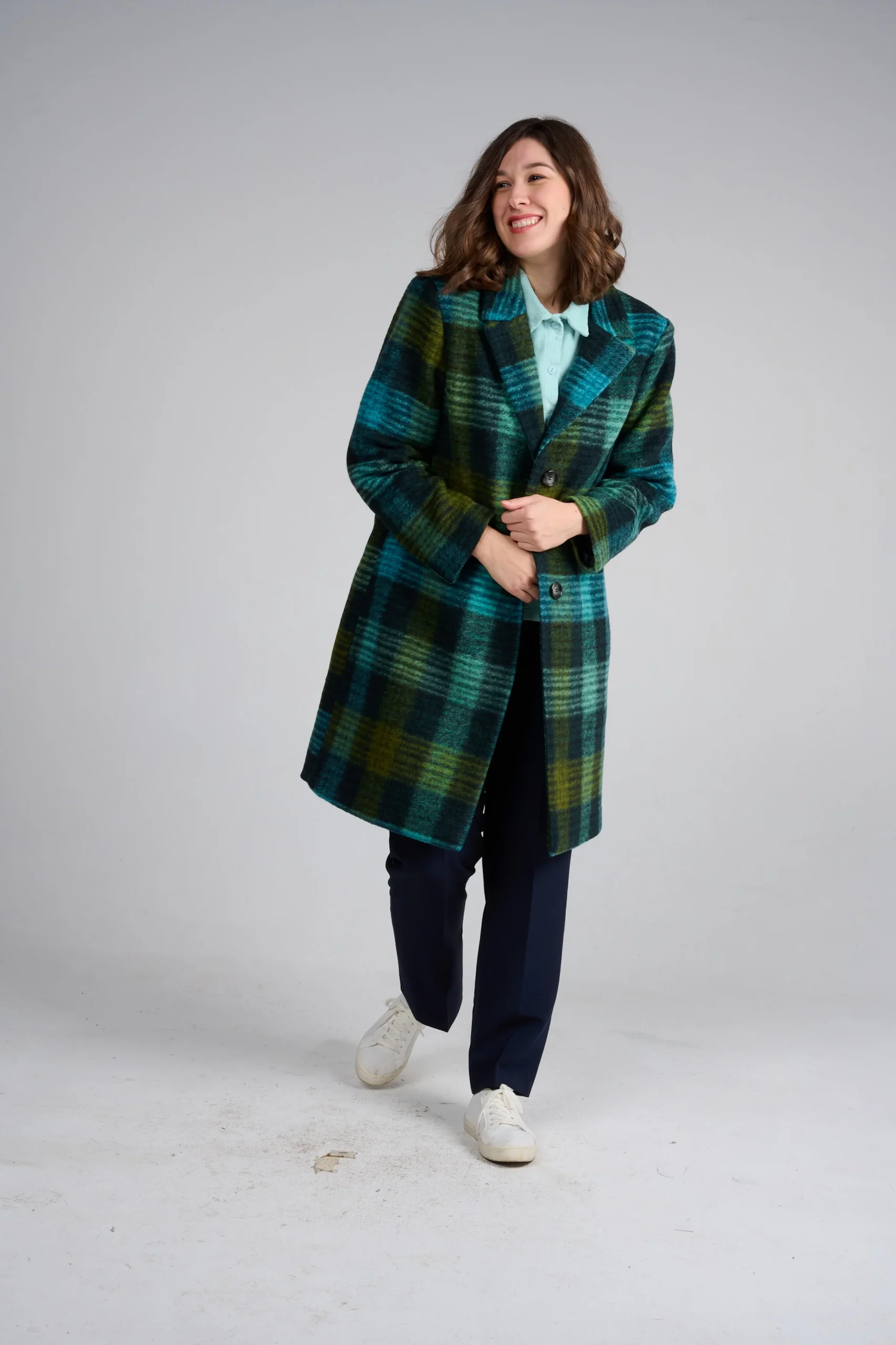 MANTEAU MALO CARREAUX VERT