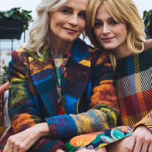 MANTEAU MADOM GEOMETRIQUE ORANGE