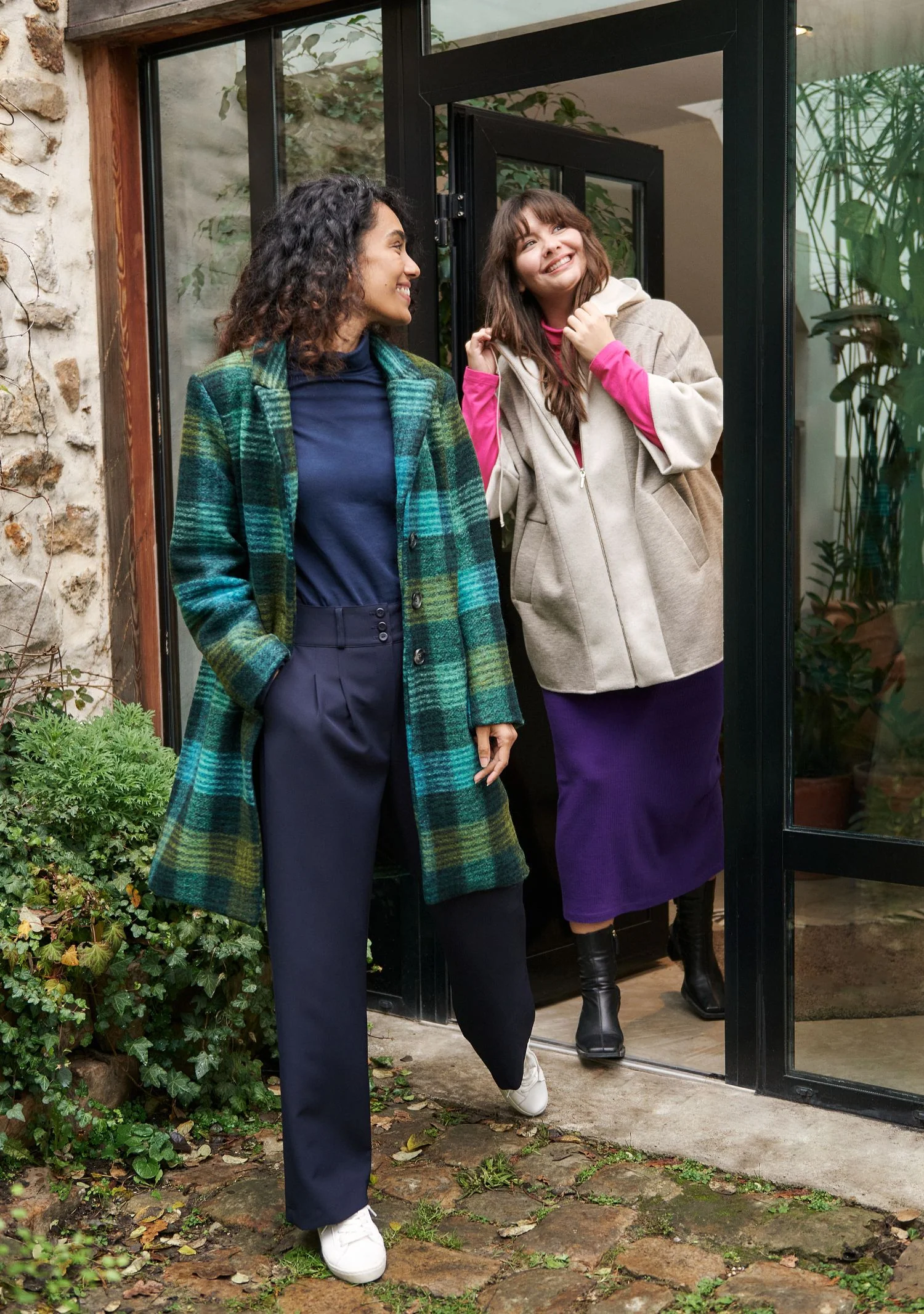 MANTEAU MALO CARREAUX VERT – Image 3