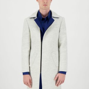 Manteau asymétrique gris et bleu