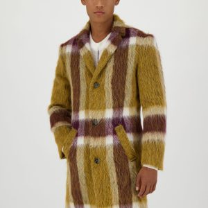 Manteau en laine à carreaux