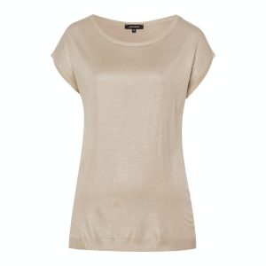 Tee shirt sans manches col rond lurex uni