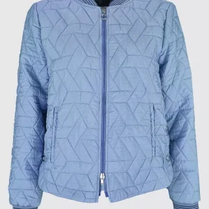 Bomber Manches Longues Matelassé Zippé Deux Poches Françaises Uni