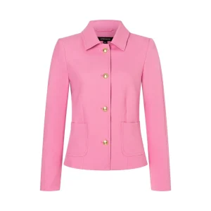 Veste Courte Cintrée Manches Longues Boutonnée Unie