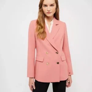 Blazer Mi-long Croisé Manches Longues