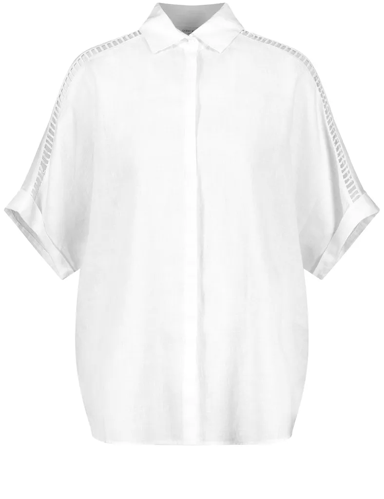 Chemise Oversized Manches Courtes Tombantes Détails épaules