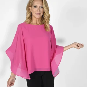 Blouse Col Rond Manches Longues Papillons