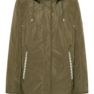 Parka Mi Longue Manches Longues à Capuche Amovible Zippée Et Pressions Deux Poches