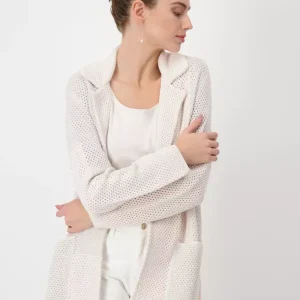 Gilet Long Bord A Bord Deux Poches Manches Longues Lurex