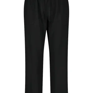 Pantalon Sept-huitième Taille Moyenne élastiqué Cordons Poches Francaises Fluide Uni