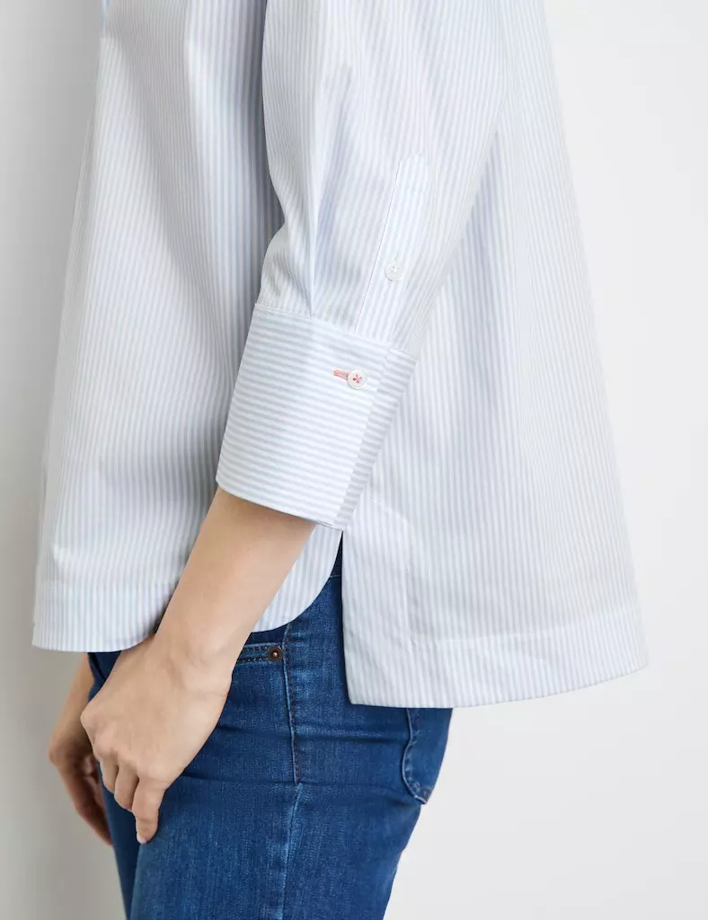 Tunique Col V Manches Trois-quarts Rayée Oversized – Image 3