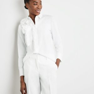 Chemise Manches Longues Rose Appliquée