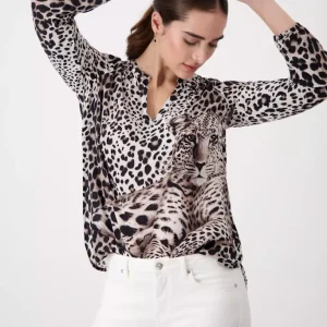 Tunique Col V Manches Longues Motif Placé Imprimé