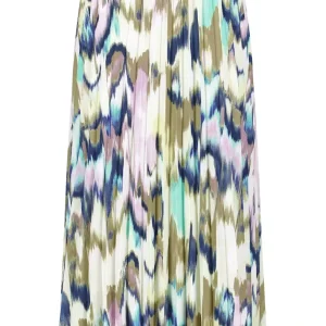 Jupe Midi Taille élastique Imprimée Plissée Fluide