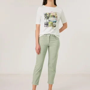 Pantalon Sept-huitième Taille Moyenne Cinq Poches Uni Best For Me