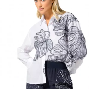 Chemise Manches Longues Brodée Dos Long