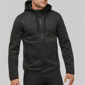 Veste à capuche chinée