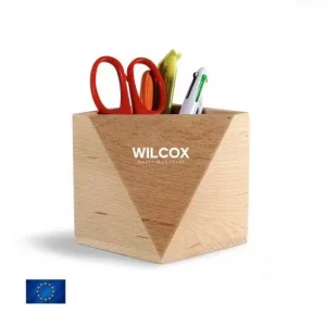 Pot à crayon hexagonal en bois Made in Europe