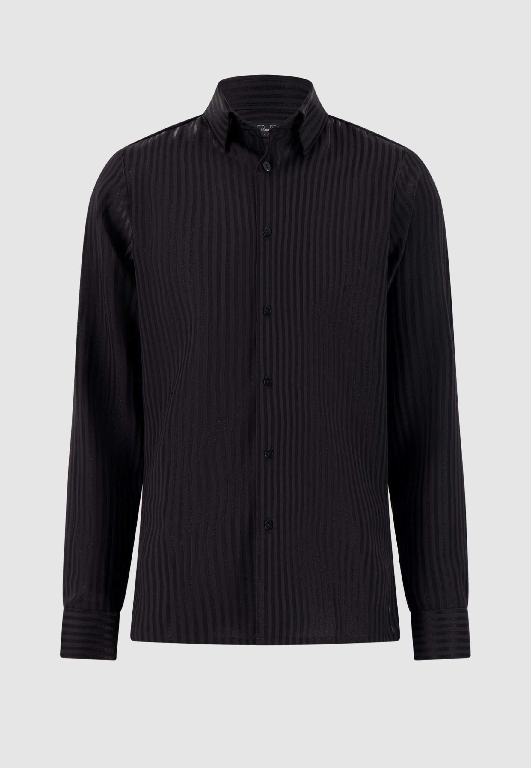 Chemise black shiny stripes