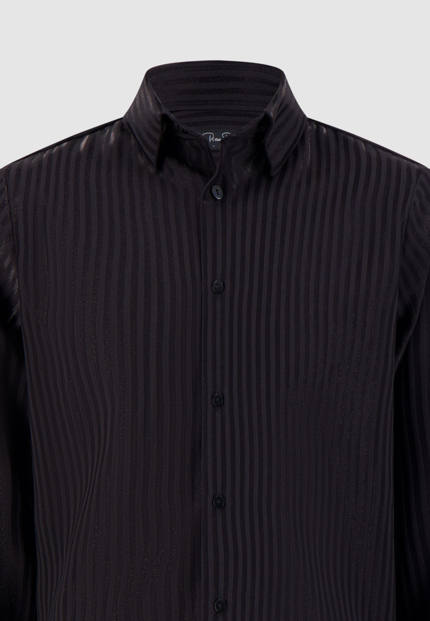 Chemise black shiny stripes – Image 2