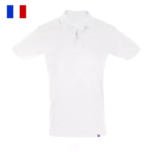 Polo blanc manches courtes fabriqué en France