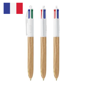 Stylo 4 couleurs finition Bois BIC fabriqué en France