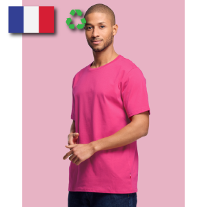 T-shirt homme en coton bio Made in France Octobre rose personnalisable
