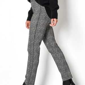 Pantalon sept-huitième taille moyenne élastique slim