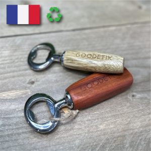 Tire-bouchon en bois upcyclé assemblé en France personnalisable